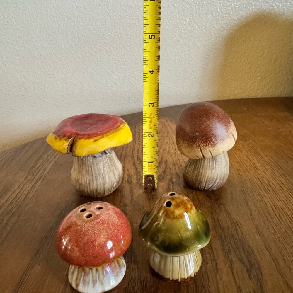 Ceramic Mushroom Salt & Pepper Shakers - Mixed Colors